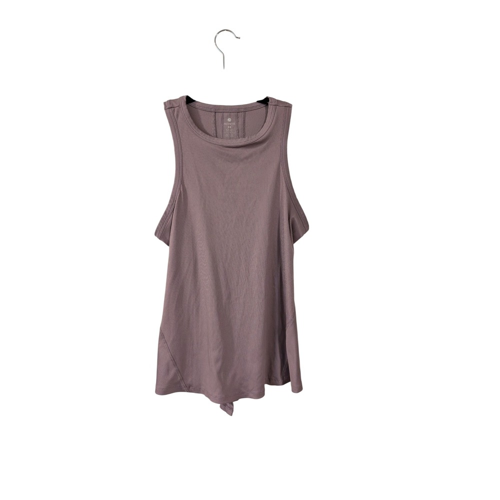 Apana Tank Top Women XS Purple‎ Ribbed Tie Back Racerback Sleeveless Workout